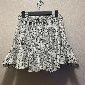 Miou Muse Skort Polka Dot White MMSK376 Elastic Waist Ruffle Size Medium thumbnail 3