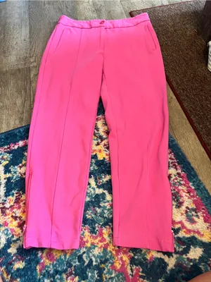 Betabrand Women's Pink Stretch Ponte Ankle Pants thumbnail 2