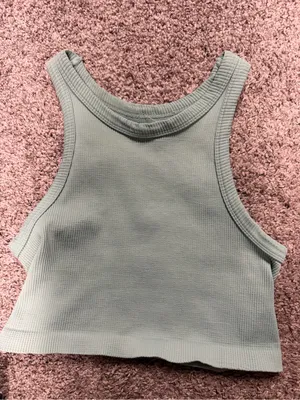 Tilly's Mint Green Ribbed Crop Tank Top thumbnail 3