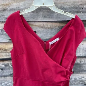 NWT MUXXN Boutique size 2X ( runs small) retro Ponte’ knit faux wrap dress. thumbnail 4