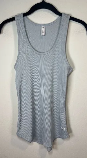 Under Armour Victory Tank Top Light Gray HeatGear Racerback Workout Gym Sz Small thumbnail 1