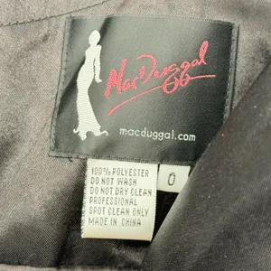 Mac‎ Duggal Floral Brocade Cocktail Dress Black Gold Metallic Sweetheart Mini 0 thumbnail 5