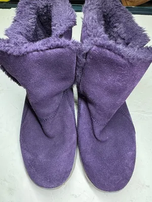 Skechers on-the-go Purple leather Suede Plush-Lined Winter Boots 8.5 slip on thumbnail 3