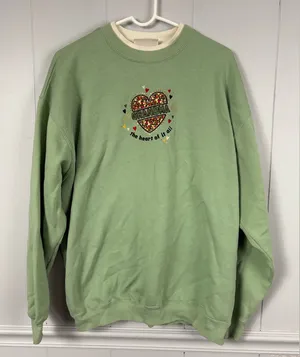 M&C Sportswear Vintage XL Green Grandma Pullover Sweatshirt Grannycore Cottage thumbnail 1