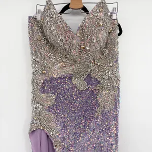 Portia‎ & Scarlett Womens Lavender Sequin Rhinestone Glam Prom Pageant Gown 20 thumbnail 5