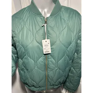 Marine Layer Avalon Lightweight Quilted Bomber Jacket Rainforest Green M NWT thumbnail 7