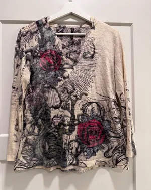 Sienna Rose Y2K Tattoo Style 3/4 Sleeve Hoodie thumbnail 1