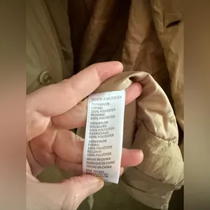 Good American Puffed Nylon Robe Coat in Good‎ Khaki oversized Size XXS/XS thumbnail 4