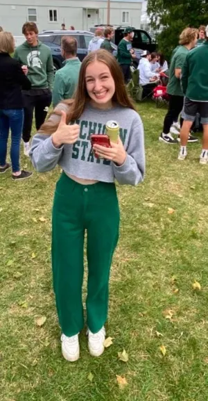 Jerzees MSU Michigan state cropped sweatshirt thumbnail 3