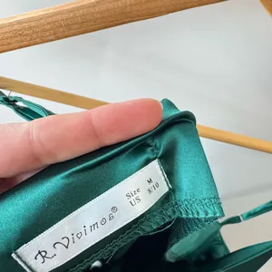 R.‎ Vivimos Teal Satin Slip Dress Size Medium thumbnail 8