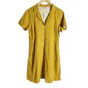 Madewell Kacie Mini Shirtdress Bitsy Bouquet Yellow Floral Size 10 thumbnail 4