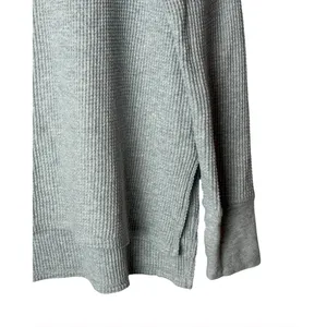 OFFLINE by Aerie Waffle Henley Shirt Women XS Gray Long Sleeve Athleisure thumbnail 5