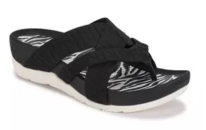 BARETRAPS | Women's Black White Agatha Zebra Striped Slide‎ Sandals, Size 6 thumbnail 1