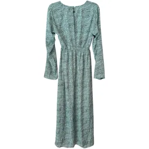 RAGA Tropical Green Floral Long Sleeve Blouson Maxi Dress Women’s Small thumbnail 3