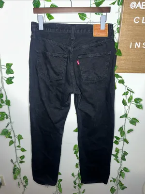Levi’s 501 Straight Leg 5 Button Closure Black Strigid Jeans thumbnail 3