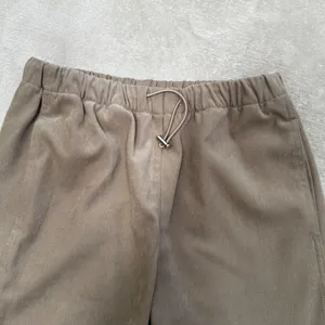Zara Women Taupe Corduroy Wide‎ Leg Elastic Waist Drawstring Pants Size Small S thumbnail 3
