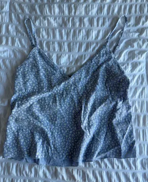 Brandy Melville light blue floral flowy tank thumbnail 1