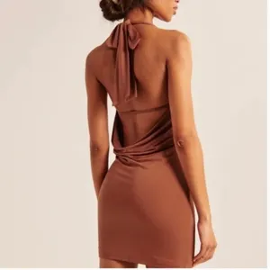 Abercrombie & Fitch Cowl Back Halter Mini Dress W2276 Sz M Tall thumbnail 3