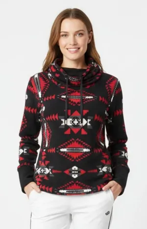 Ralph Lauren Black & Red Tribal Print Long Sleeve Hoody Sweater L thumbnail 1