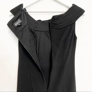 Adrianna Papell Rosette Dress Size 4 Black 3D Floral Elegant Wedding‎ Guest Prom thumbnail 6