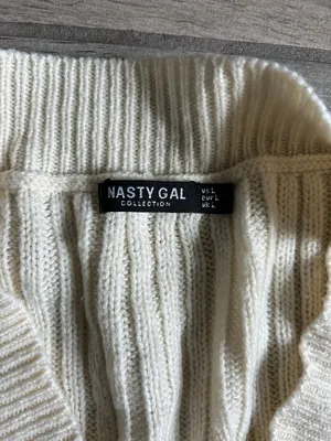 Nasty Gal Cream Ribbed Cropped Cardigan thumbnail 2