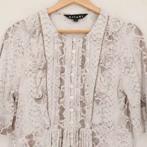 Kivari Snakeskin Print Mini Dress Womens Size XS Animal Print Ruffle Flirty thumbnail 3