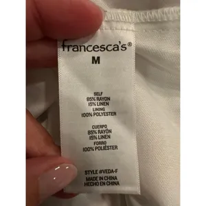 Francescas Veda Halter Mini Dress Womens Medium Floral Linen Blend NWT Summer thumbnail 10