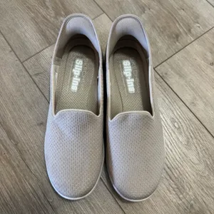 Skechers Slip-ins Womens 8.5 Taupe Gold Hands Free Air Cooled Memory Foam Shoes thumbnail 2