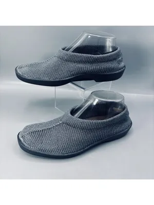 Arcopedico Sec V Slip-On Slippers Shoes Womens 8 Gray Stretch Knitted Textured thumbnail 3