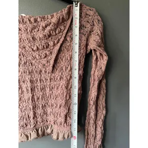 Free People Boho Rose Lace Long Sleeve Crop Top with Ruffle Trim thumbnail 8