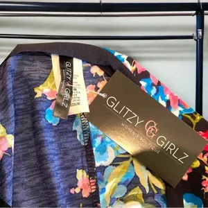 Glitzy girl boutique t shirt floral dress‎ size medium pockets thumbnail 6