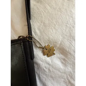 Lucky Brand Leather Crossbody Purse Black Red Embroidered Boho Tassel EUC thumbnail 5