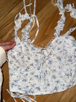 Sky to moon corset floral top small thumbnail 5