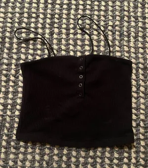 Aeropostale black ribbed crop top thumbnail 1