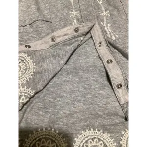 Sundance Grey Embroidered Cotton Snap Front Duster Cardigan Dress Medium thumbnail 7