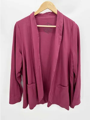 Trace Fashion Womens Magenta Blazer Jacket Organic‎ Cotton Size L Sustainable thumbnail 1