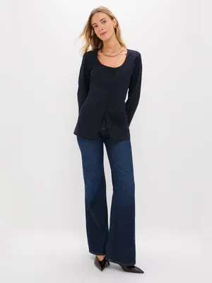 Tuckernuck Pomander Place Navy Long Sleeve Shane Top NWT XS thumbnail 3
