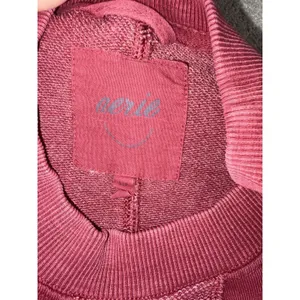 aerie sweatshirt‎ patchwork oversized burgundy s thumbnail 3