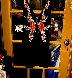 Black embroidered low cut in the front and back. Size small. Shein. Never worn thumbnail 1