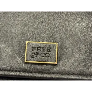 FRYE AND CO. Black Satchel Double Handles Detachable Strap Zipper Brass Hardware thumbnail 5