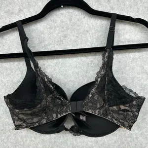 Victorias Secret Bra 36C Padded Demi Underwire Black/Nude Lace Glamour Sexy thumbnail 4