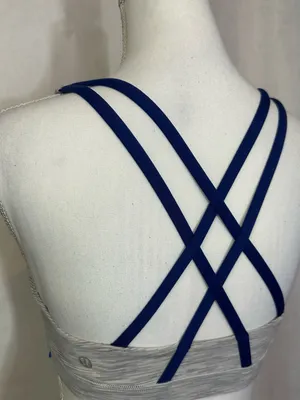 lululemon athletica Blue Crisscross Strappy Sports Bra thumbnail 6