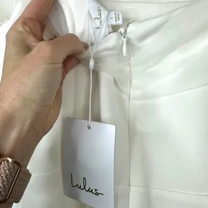 NEW Lulus Bridal Beautifully Beloved White Mesh Off-the-Shoulder Gown Maxi Dress thumbnail 9