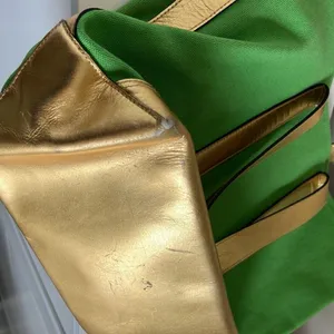 Lauren Ralph Lauren Green and Gold Summer Canvas Tote thumbnail 12