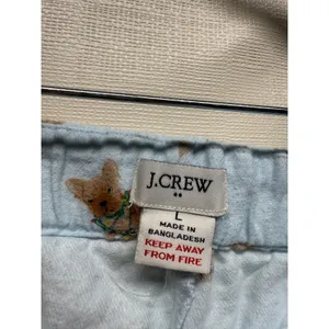 J. Crew‎ Womens Size L Blue Dog Christmas Pajama Pants Lights Frenchie Flannel thumbnail 4