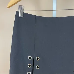 Women's Large Goth Grunge Slit Metal Grommets Mini Skirt thumbnail 6