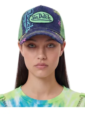 Von Dutch Green Mesh Trucker Cap with Blue Top thumbnail 3