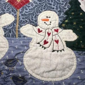 VTG 90s Folk Art Applique Sweatshirt‎ XL Embroidered Snowman Made USA Christmas thumbnail 5