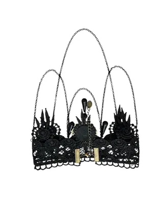 Victorian/Gothic Lace Choker Necklace Black thumbnail 2