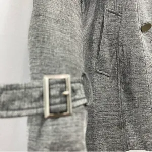Express Double Breasted Silver Chiffon Trench Coat Size M thumbnail 8
